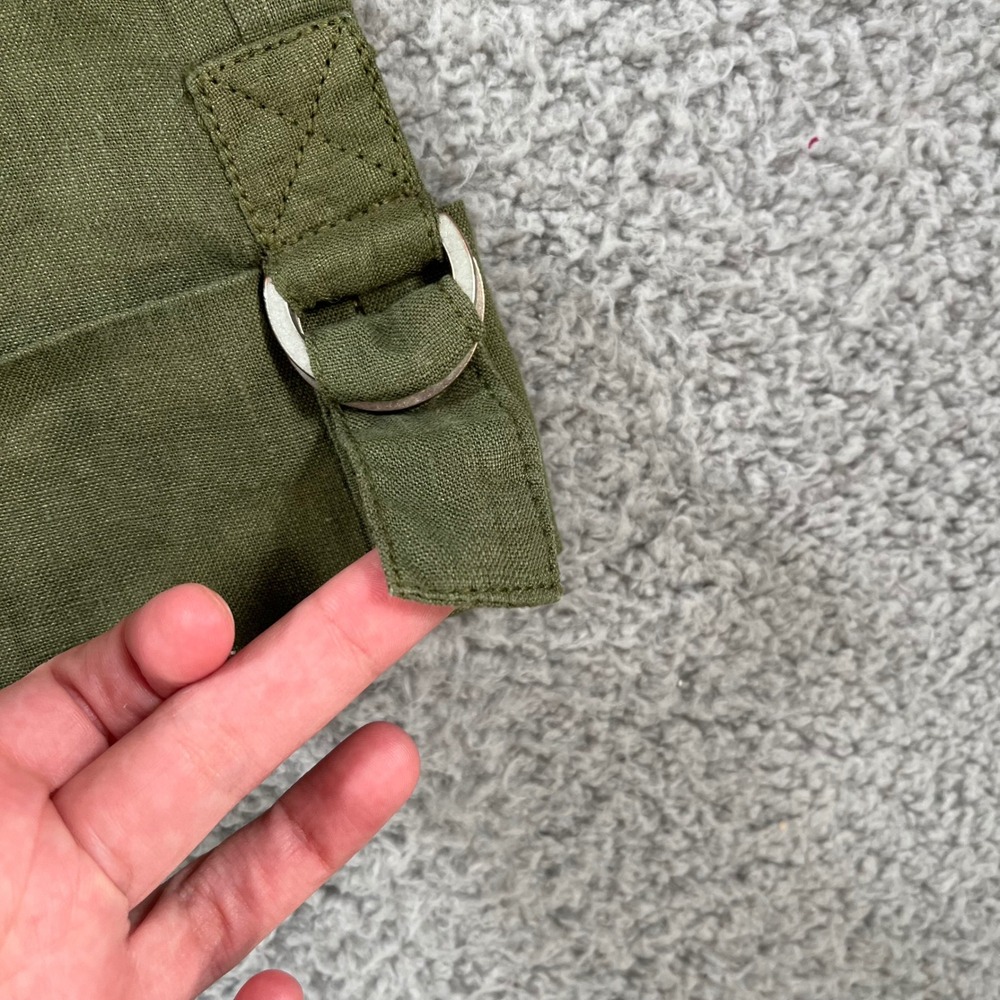 Wrap London Forest Green 100% Linen Belted Shorts Size US 16 NWT - Picture 4 of 16